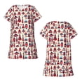 thumbnail image 3 of Bixox Rocket Pattern Pattern Women's Nightgown, Soft & Breathable Sleepwear, Round Neck Knee-Length Pajama Dress,Loungewear for Home & Sleep, 3 of 7