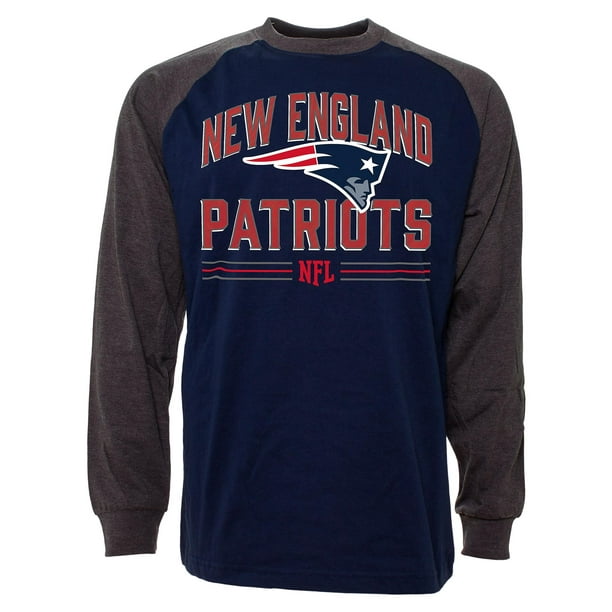 New England Patriots Scramble Raglan Long Sleeve Jersey T-Shirt - Old Time Football