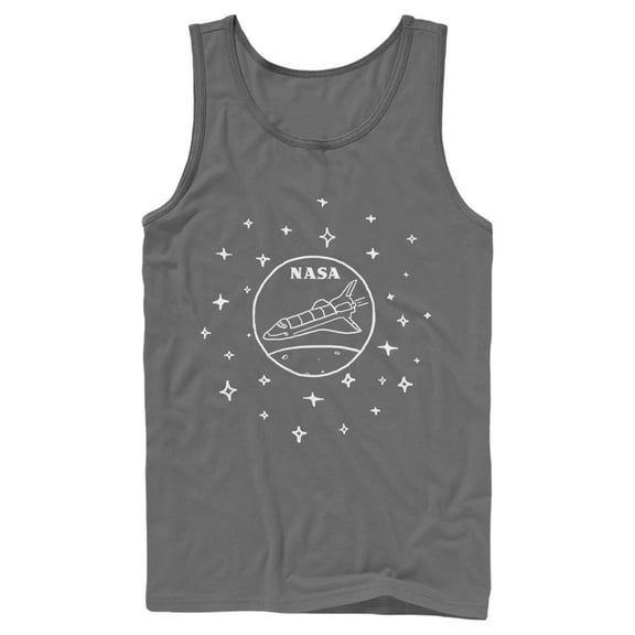 Men's NASA Sleek Star Rocket  Tank Top Charcoal 2X Large