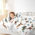 thumbnail image 4 of Feelyou Cartoon Reindeer Child Queen Comforter Set, Christmas Leaf Botanical Bedding Sets, 3 Pieces, 4 of 8