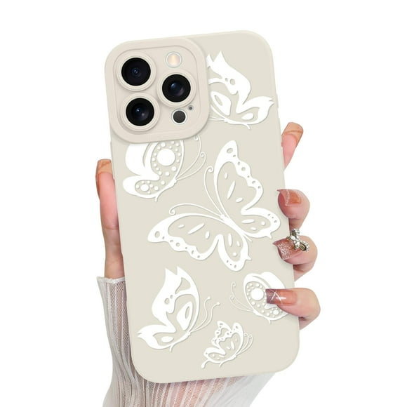 Funda de teléfono MZELQ para iPhone 16 Pro Max Silicone Butterfly