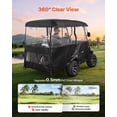 thumbnail image 4 of VEVOR Golf Cart Cover, Visible Full-Enclosure 2+2/4 Passenger Golf Cart, 420D Waterproof Oxford Fabric Club Car Cover Fits Most Carts Club Car, Yamaha, EZGO, Honda,PVC Coating & Windproof Hook Design, 4 of 9