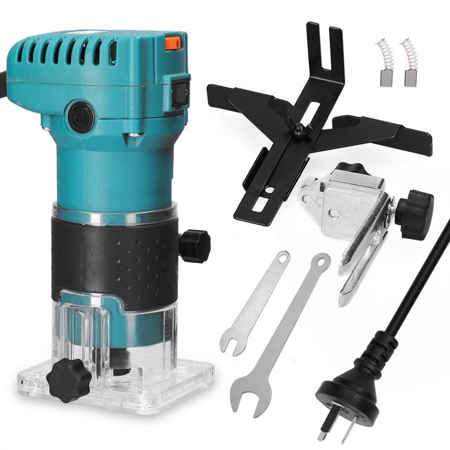 Yeacher Speed Adjustable Multifunctional Woodworking Electric Trimming Machine Electromechanical Wood Milling Engraving Slotting Machine Brushed Motor Wood Router