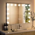 thumbnail image 2 of BEAUTYPEAK 23"x18" Rectangular Hollywood Vanity Mirror with Magnifier and 15 Adjustable Light Bulbs, White, 2 of 6