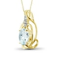 thumbnail image 4 of JewelersClub Silver Necklaces for Women –Silver Necklace for Women 14K Gold Plated Silver – Aquamarine Necklace Centerpiece, White Diamond Accents – Hypoallergenic Pendant, 4 of 4