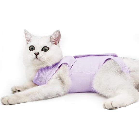 Cat Recovery Suit for Male and Female Surgical Post Surgery Soft Cone Onesie Shirt Clothes Neuter Licking Protective Diapers Outfit Cover Kitten Spay Collar