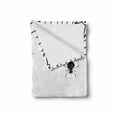 thumbnail image 2 of Spider Web Soft Flannel Fleece Blanket, Spiders Bats and Little Stars Monochrome Cobwebby Design Spooky Horror Elements, Cozy Plush for Indoor and Outdoor Use, 70" x 90", Black White, by Ambesonne, 2 of 6