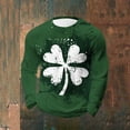 thumbnail image 1 of Ceisia Men's St. Patrick's Day Splatter Shamrock Waffle Knit Top | Long Sleeve Crew Neck Casual Tee Gifts, 1 of 3