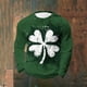 thumbnail image 1 of Ceisia Men's St. Patrick's Day Splatter Shamrock Waffle Knit Top | Long Sleeve Crew Neck Casual Tee Gifts, 1 of 3