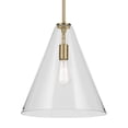 thumbnail image 3 of 42200NBR Kichler Lighting Everly - 1 Light Pendant-15.5 Inches Tall and 14.25 Inches Wide-Natural Brass Finish-Clear Glass Color, 3 of 8