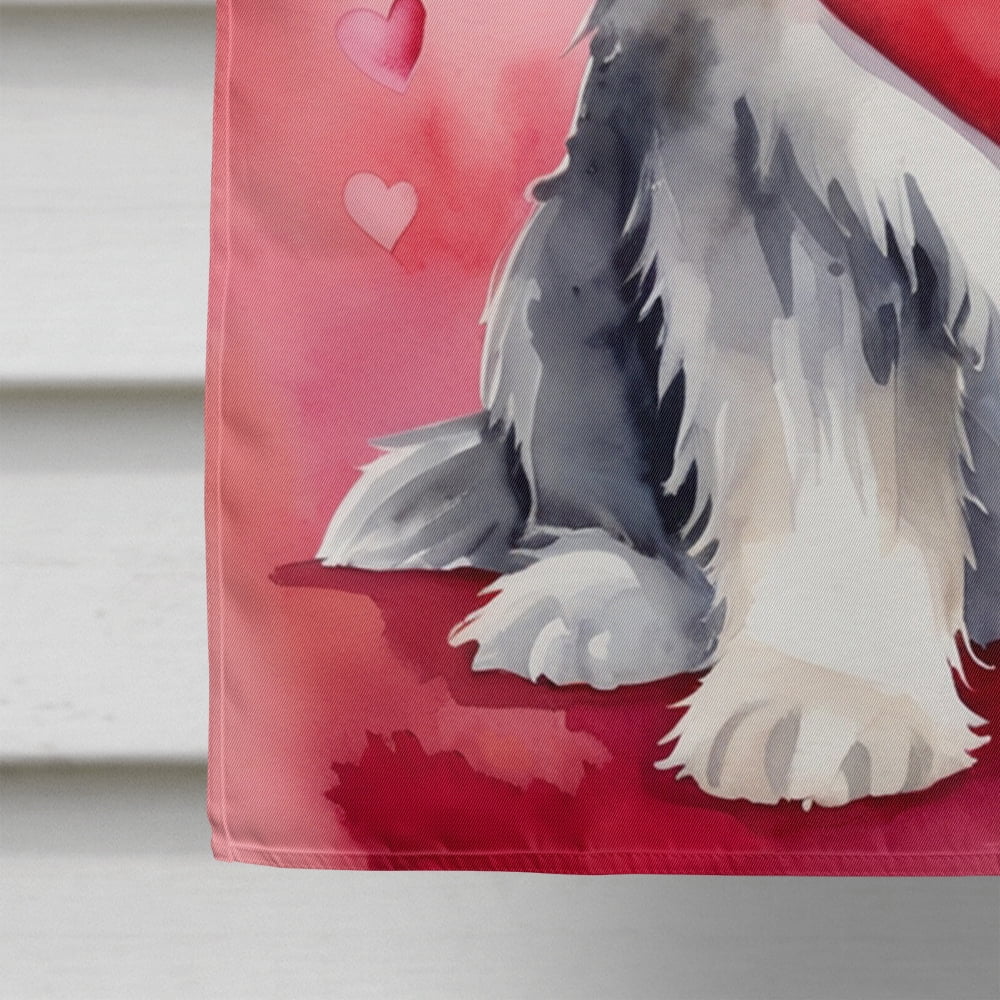 Bearded Collie My Valentine House Flag 28 in x 40 in