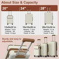 thumbnail image 6 of Nefoso 3 Piece Luggage Sets, Carry on Luggage 20 in 24 in 28 in Suitcase with TSA USB Port Spinner Wheels, Hardshell Lightweight Beige, 6 of 9