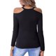 thumbnail image 4 of Blusa informal de manga larga con cuello en V y hombros descubiertos para mujer Fridja  FKASFK3840, 4 of 5