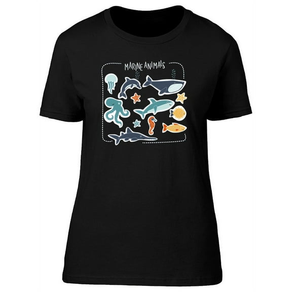 Beautiful Marine Life Animals T-Shirt Women -Image by Shutterstock, Female Small