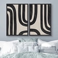 thumbnail image 2 of IDEA4WALL Framed Wall Art Print Set Black and Gray Geometric Spiral Display Abstract Shapes Illustrations Modern Minimalist Relax/Calm for Living Room, Bedroom, Office - 24"x36"x2 Black, 2 of 5