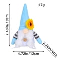 thumbnail image 2 of Cute Gnome Plush Decorative Ornament With Flower, Dwarf Plush Doll For Shelf Desk Decoration, Blue Gnome Figurine For Home Office Decor, Adorable No-Face Gnome Plushie For Display, 2 of 6
