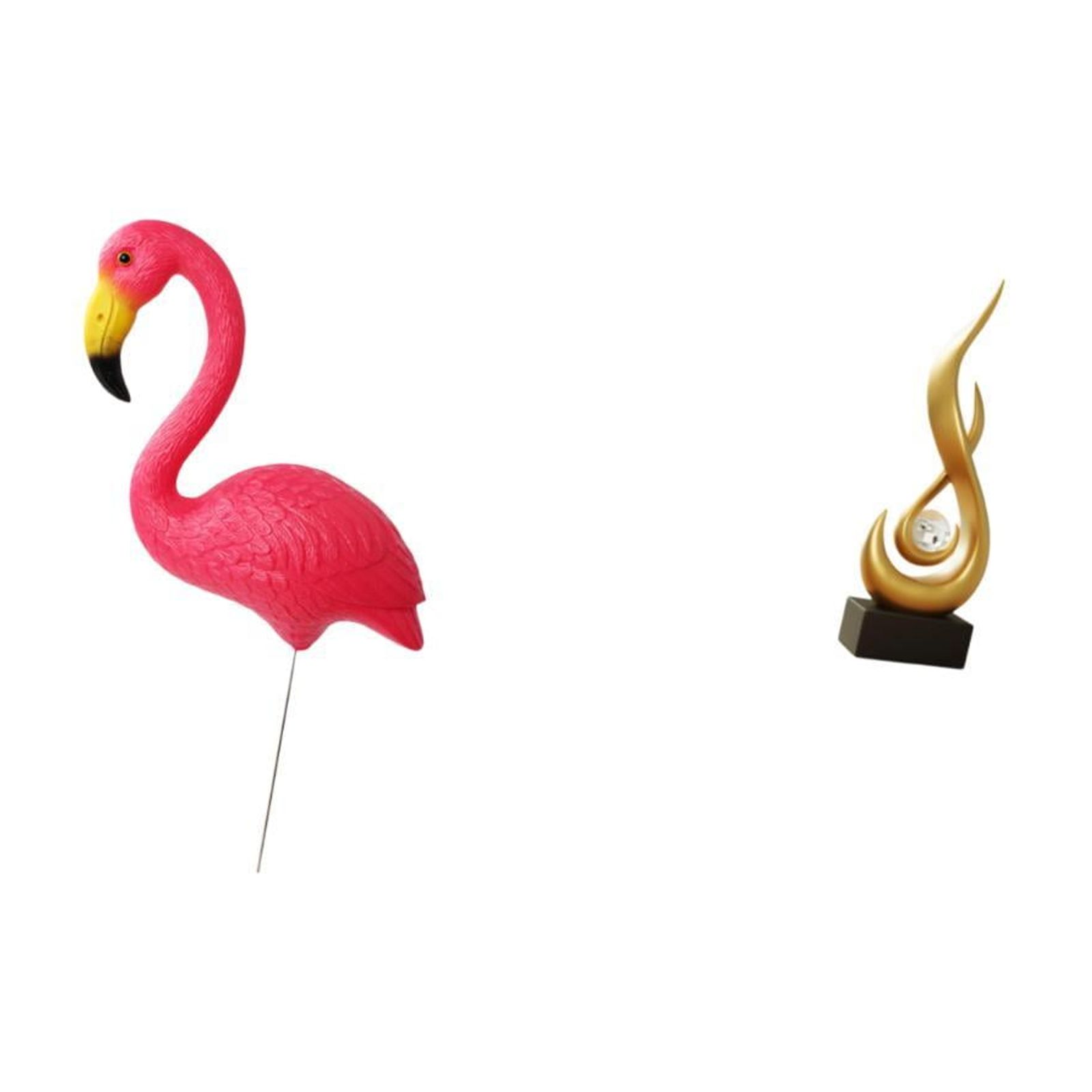 simhoa Flamingo Fire Garden Sculpture Ornament Abstract Figurine Yard Art Resin Keepsake Modern Fairy Spring Holiday Indoor Cabinet