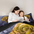 thumbnail image 5 of Castle Fairy Teens Gold Rose Twin Comforter Sets,Flower Bedding Set, 5 of 8