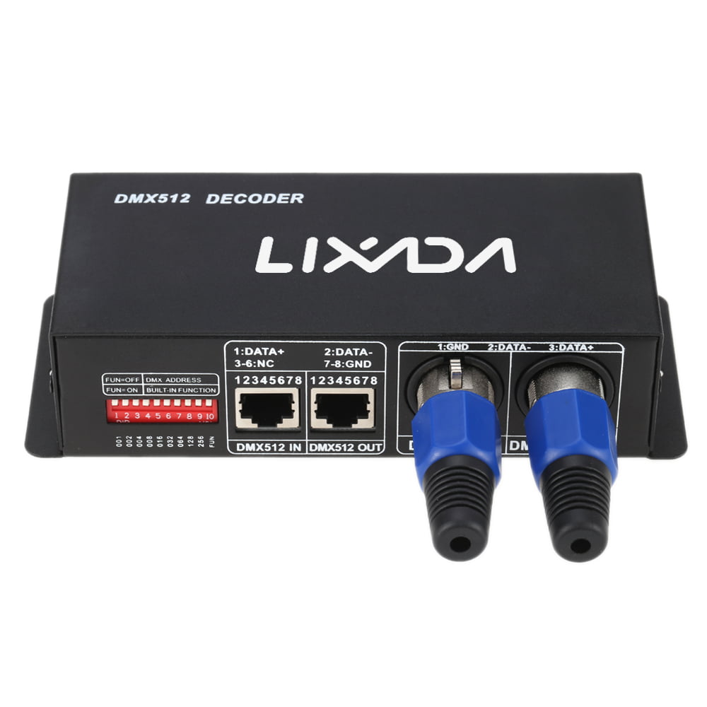 Dimming Driver DMX512 Controller for LED RGBW Tape Strip Light RJ45 Connection DC12-24V 4A/CH DMX 512 Digital Display Decoder 4 Channel 