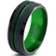Tungsten Wedding Band Ring 10mm for Men Women Green Black Beveled Edge Brushed Polished Lifetime Guarantee – image 1 sur 4