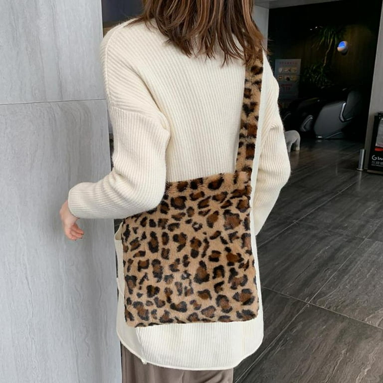 Large Fluffy Cheetah Print Bag Cheetah Animal Print Fuzzy 