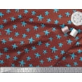 thumbnail image 3 of Soimoi Red Cotton Duck Fabric Starfish Ocean Print Fabric by the Yard 56 Inch Wide, 3 of 3