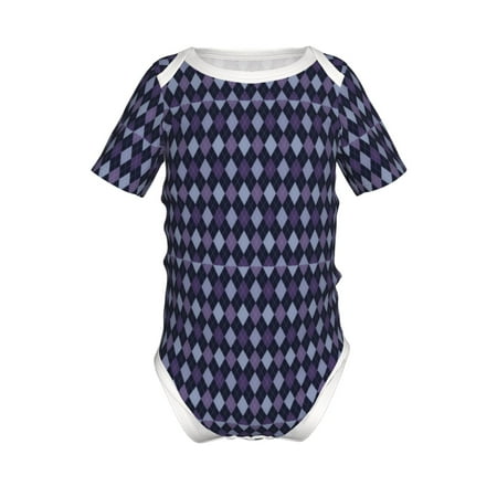 

Yiaed Purple and Blue Squares Print Infant Climbing Short Sleeve Onesie One-Piece Baby Bodysuit Clothes 0-12 Months -6 Months