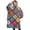 Multicolor Ethnic Mandala-1, variant on Oversized Wearable Blanket Hoodie,Pink Pioneer Flower Pattern Sherpa Blanket Hoodie with Super Pockets,Super Warm Fuzzy Pullover for Women & Men