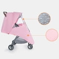 thumbnail image 5 of WASHWEPE Rain Protector Stroller Stroller Rain Cover EVA Pink Universal Design 1Set, 5 of 8