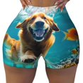 thumbnail image 2 of Sikiie Dog Underwater Adventure Workout Shorts Women Scrunch Butt Gym Shorts Seamless High Waist Tummy Control Yoga Biker Athletic Shorts-X-Large, 2 of 8