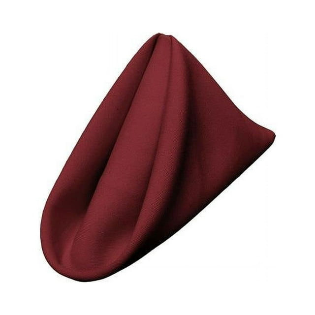 1818Pop-pk10-BurgundyP17 LA Linen Serviette en Popeline de Polyester 18 x 18 Po, Bordeaux - Lot de 10