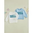thumbnail image 3 of Spewahor Toddler Boy Girl Hanukkah Sweatshirt Letter Embroidery Long Sleeve Round Neck Pullover Loose Tops, 3 of 9