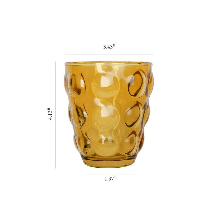 Solid Colored Drinking Glasses Big Bubble (9 oz. set of 6) - Amber