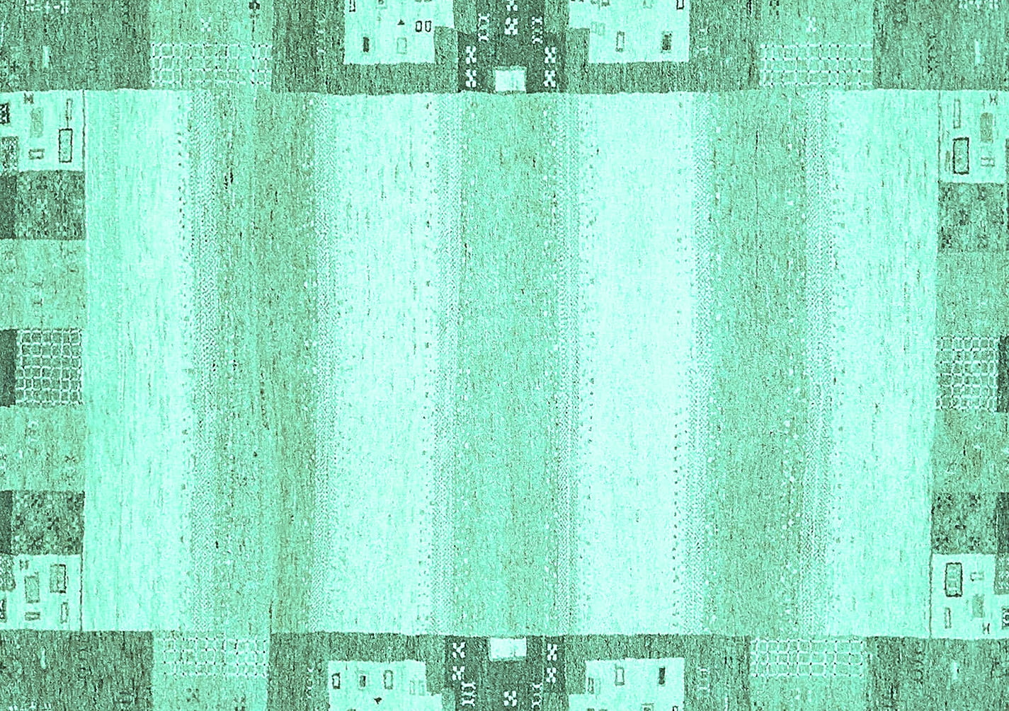 Ahgly Company Indoor Rectangle Solid Turquoise Blue Modern Area Rugs, 2 ...