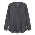 thumbnail image 5 of Womens Denim Shirt Long Sleeve Button Down Shirt Casual Jean Shirt Jacket Vintage Denim Blouses Tops with Pockets Gray XL, 5 of 6