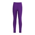 thumbnail image 2 of Linjinx Girls Athletic Leggings Kids High Waist Leggings Yoga Pants Leotards Gymnastic Sports Workout Dark Purple 6, 2 of 6