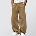 thumbnail image 2 of Sevevn Men's Y2K Barrel Wide Leg Sweatpants Elastic Drawstring Waist Side Strip Multi‑Occasion Daily Commute Wear, 2 of 5