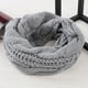 thumbnail image 2 of Bufanda de lana de dos círculos con cuello de punto para mujer cálida y gruesa para otoño e invierno, 2 of 8