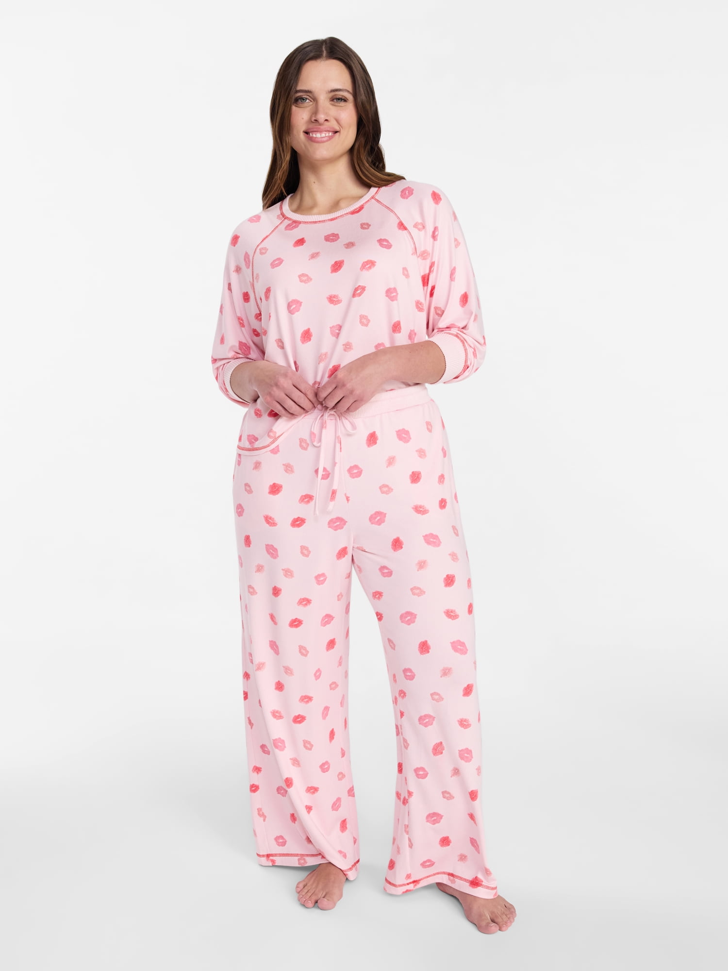 Joyspun Women's Cozy Lounge Collection Hacci Knit Sleep Pants, 29” Inseam, Sizes XS to 3X