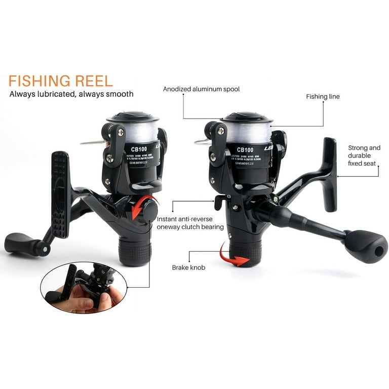 Telescopic Fishing Rod Reel Full Kit Fishing Line Lures for Beginner  All-in-One 1.7M/5.58FT Light-weight Fishing rod+Spinning Reel+Line+Lures