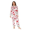 thumbnail image 2 of FORMRS Onesies Pajama for Adults Unisex Hoodie Winter Jumpsuit One Piece Sleepwear, Sizes S-2XL, Pink Floral, 2 of 7