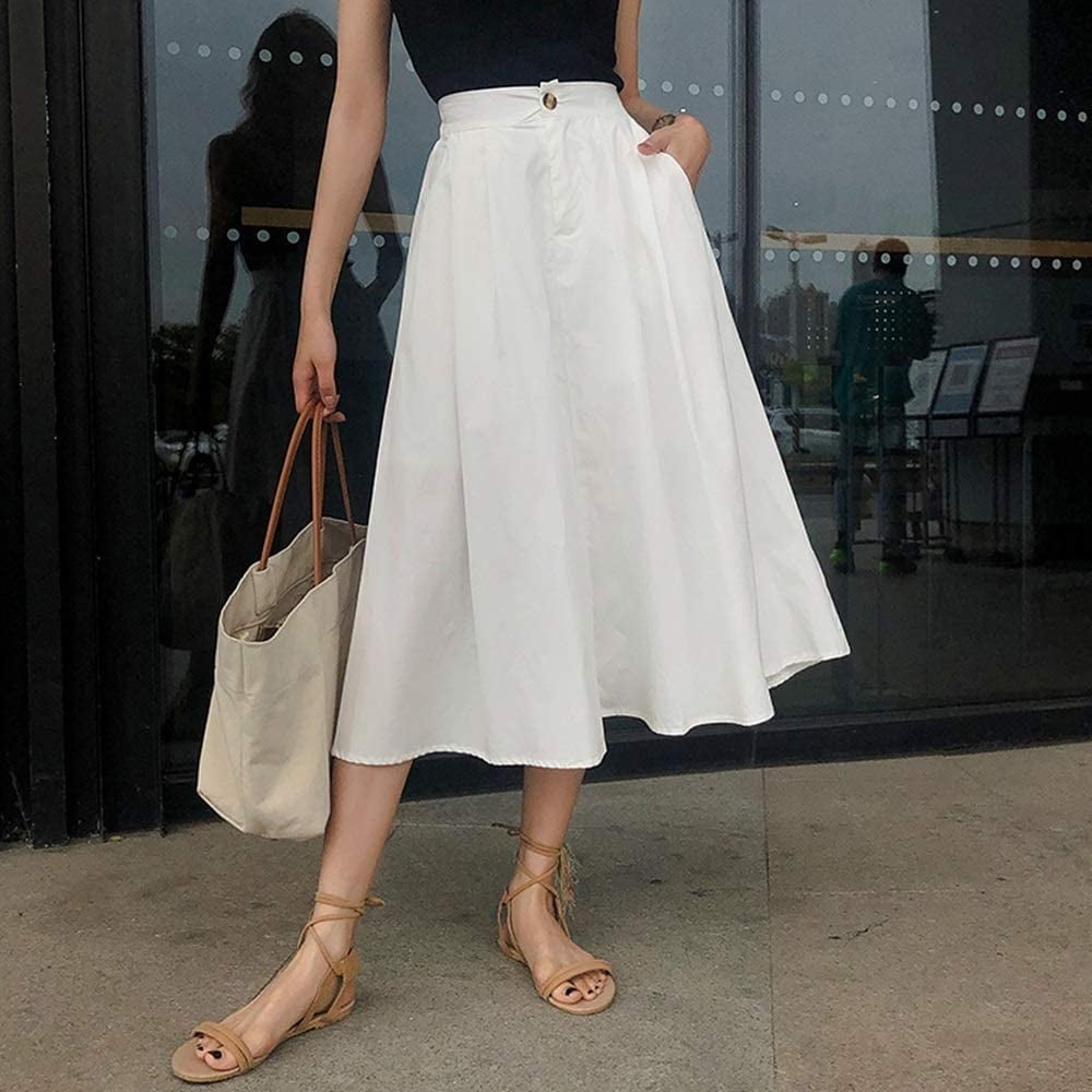 mid length a line skirt