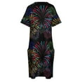 thumbnail image 4 of Vestido de noche holgado con bolsillos para mujer traje elegante de fiesta con diseño de fuegos artificiales para verano, 4 of 6