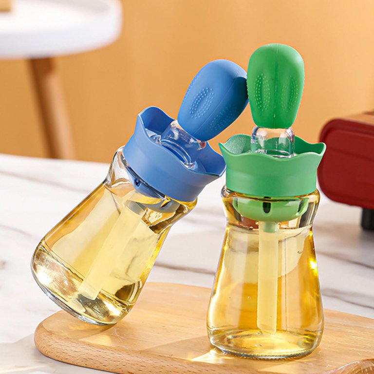 Glass Olive Oil Dispenser Bottle with Brush 2 in 1, Silicone