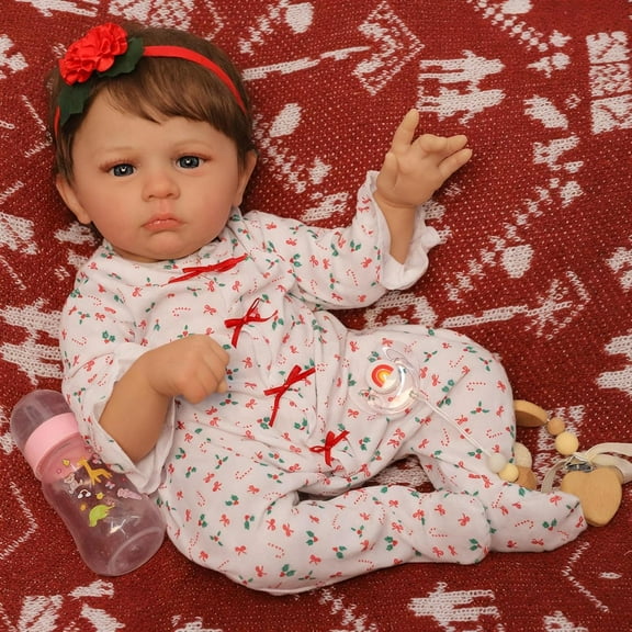 Reborn Baby Dolls - 22 Inch Lifelike Silicone Realistic Baby Doll Real Life Newborn Baby Dolls with Soft Body Baby Doll Toy Gift Accessories