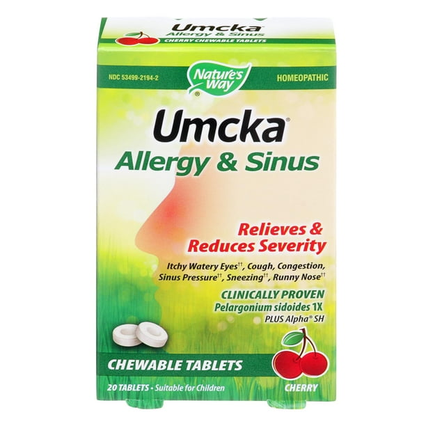 Nature S Way Umcka Allergy Sinus 1 Each 20 Tab Walmart Com Walmart Com