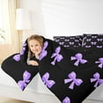 thumbnail image 4 of Castle Fairy Cute Bowtie Full Size Comforter Sets 3-Piece for Teens Femalemen,Dreamy Princess Ribbon Bow Bedding Comforter Set,Black Purple Lightweight Bedding Sets,Breathable Home Decor,Reversible, 4 of 8