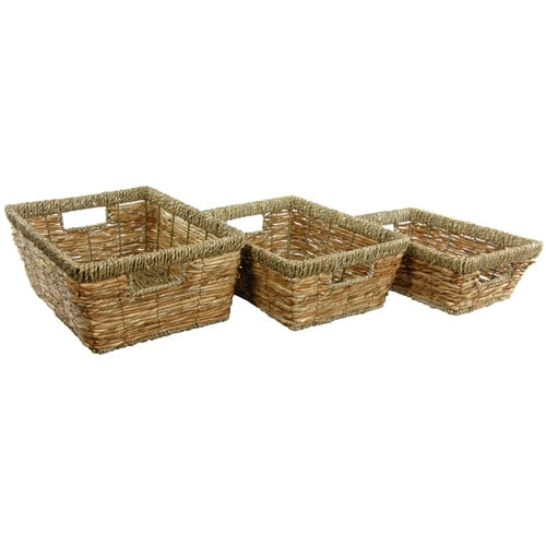Oriental Furniture 3 Piece Hand Woven Basket