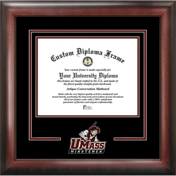 Campus Images MA990SD-1185 11 x 8.5 in. University of Massachusetts Spirit Diploma Frame - Satin Mahogany