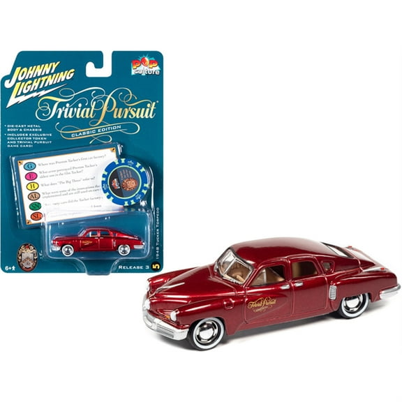 Johnny Lightning Pop Culture Trivial Pursuit 1948 Tucker Torpedo (Tucker Movie)-Red Maroon